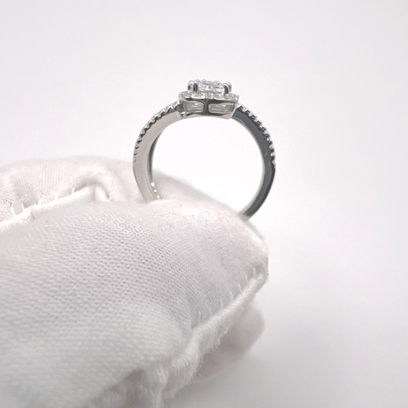 Halo Triple Pear .925 Sterling Silver Wrap Design Cz Ring - Picture 10 of 15